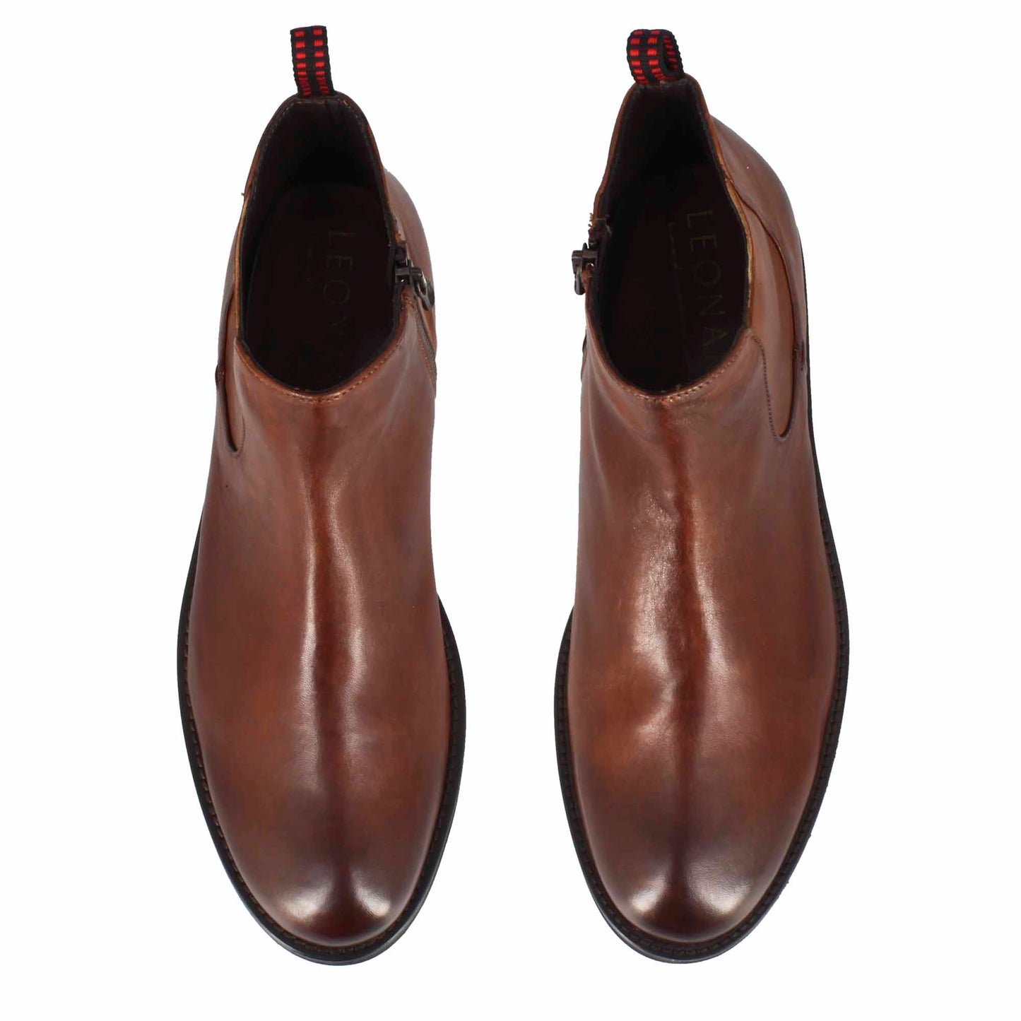 Stivaletto casual in pelle alla caviglia suola in gomma