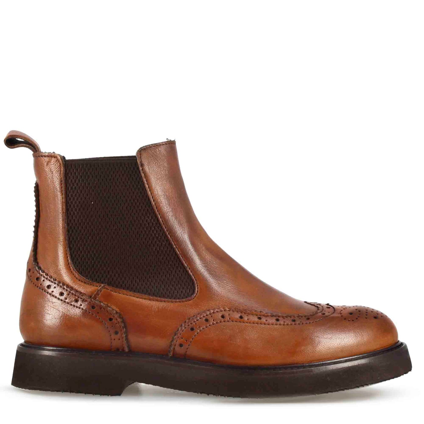 Stivaletto Chelsea brogue da donna