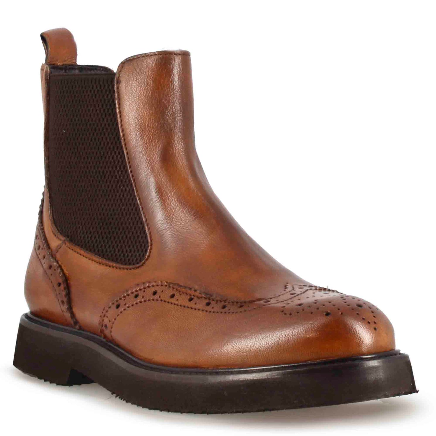 Stivaletto Chelsea brogue da donna