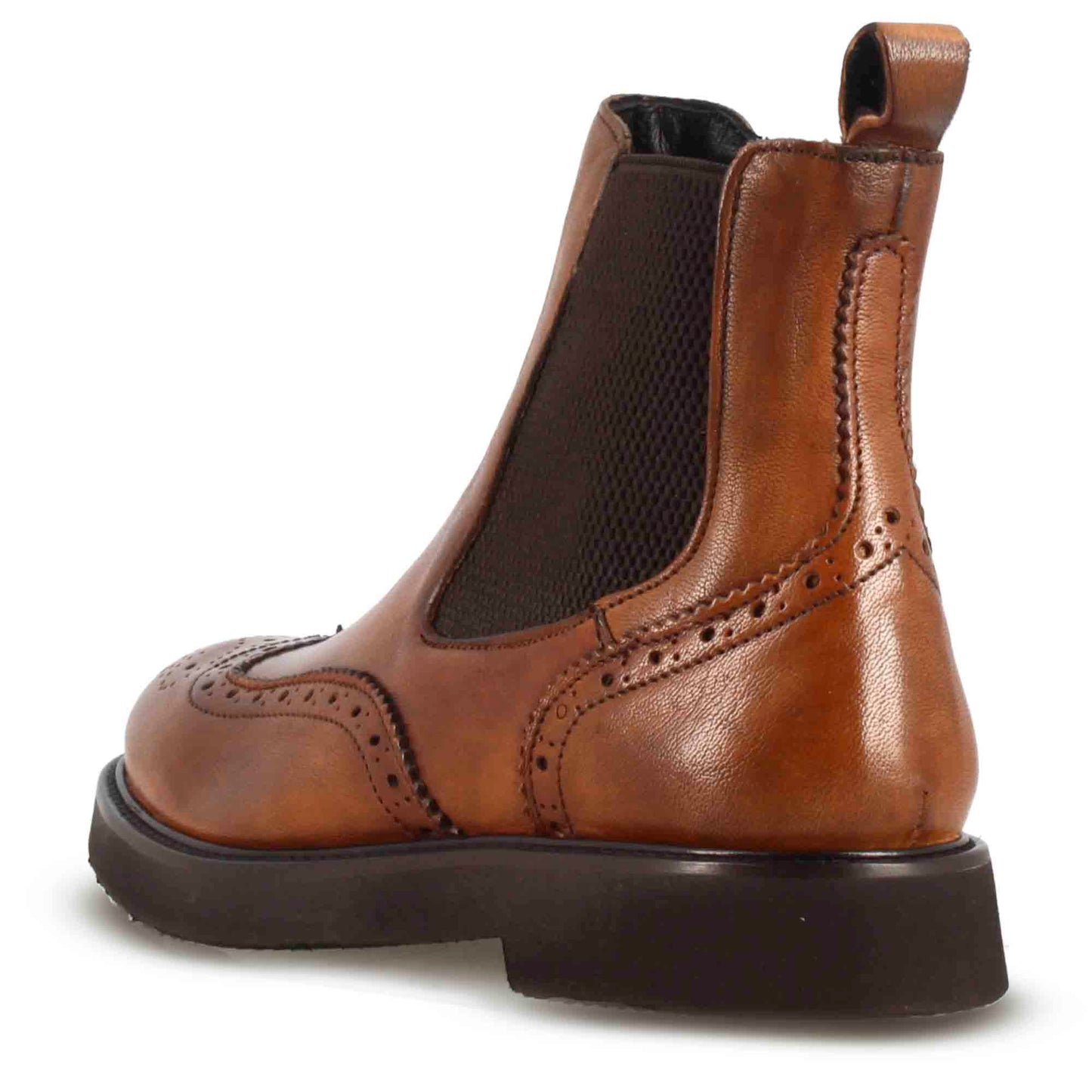 Stivaletto Chelsea brogue da donna