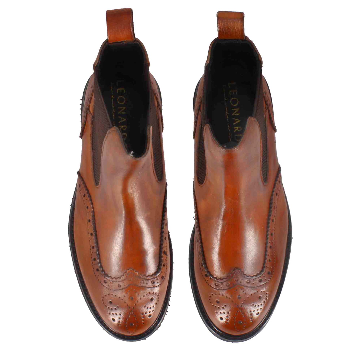 Stivaletto Chelsea brogue da donna