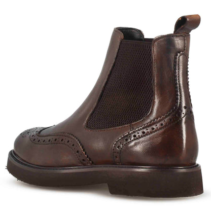 Stivaletto Chelsea brogue da donna