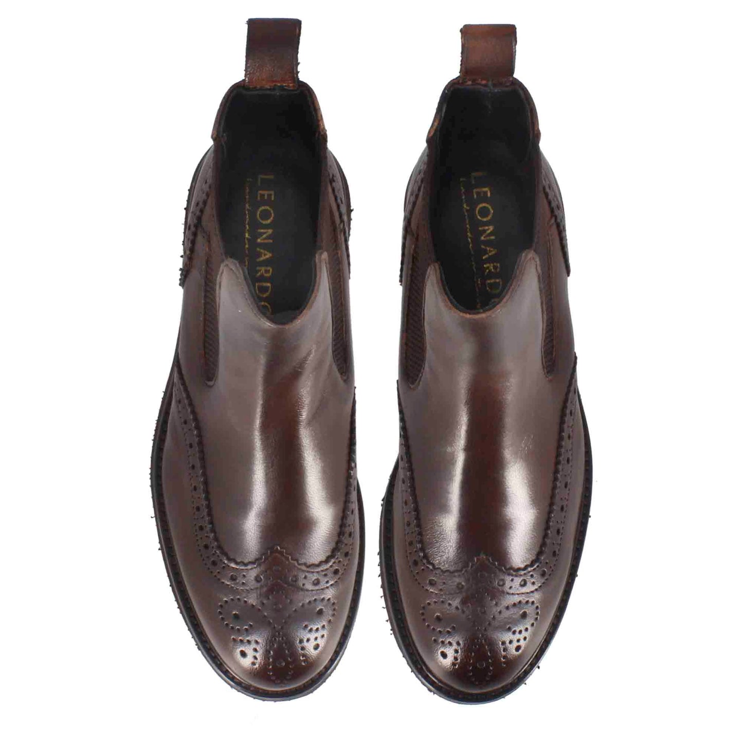 Stivaletto Chelsea brogue da donna