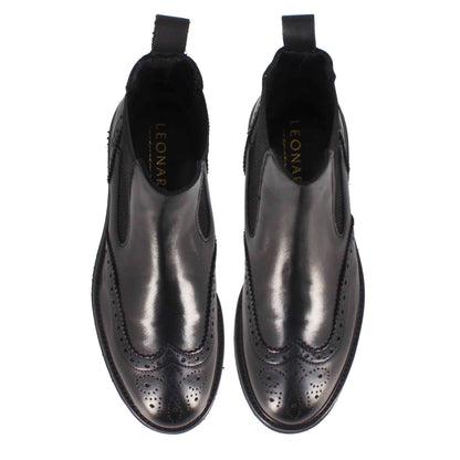 Stivaletto Chelsea brogue da donna