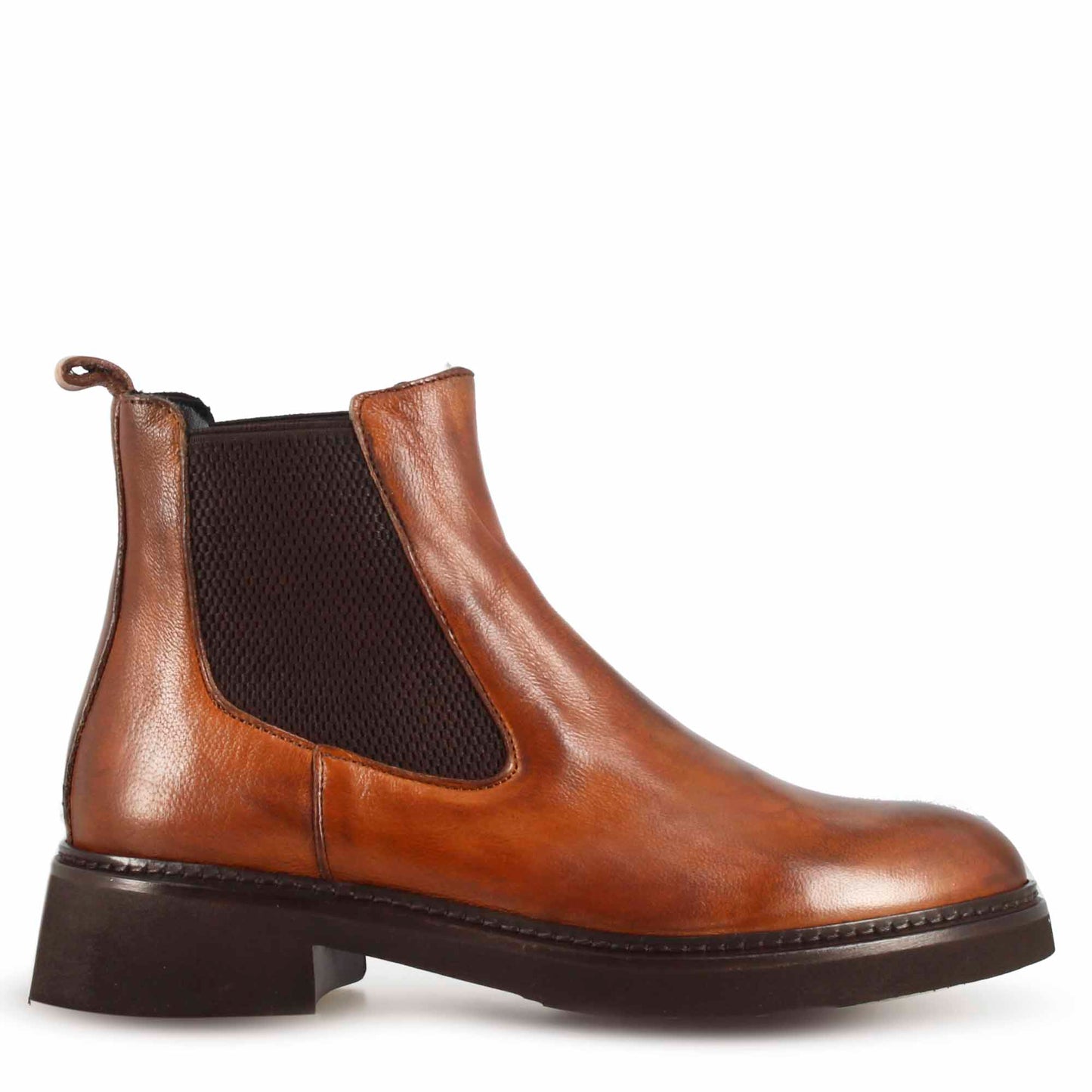 Women's Chelsea Boot in Genuine Leather with Elastic