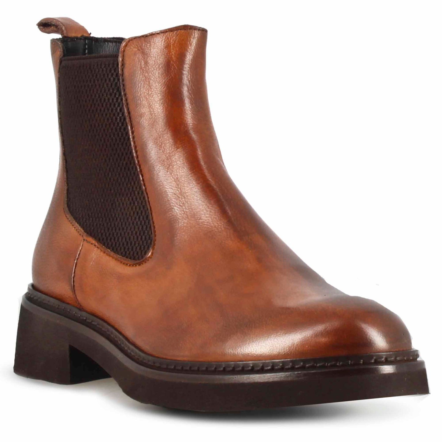 Women's Chelsea Boot in Genuine Leather with Elastic