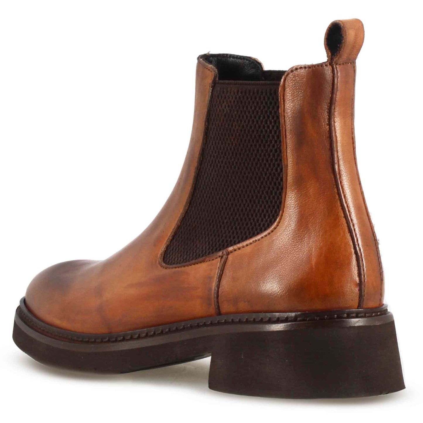 Women's Chelsea Boot in Genuine Leather with Elastic