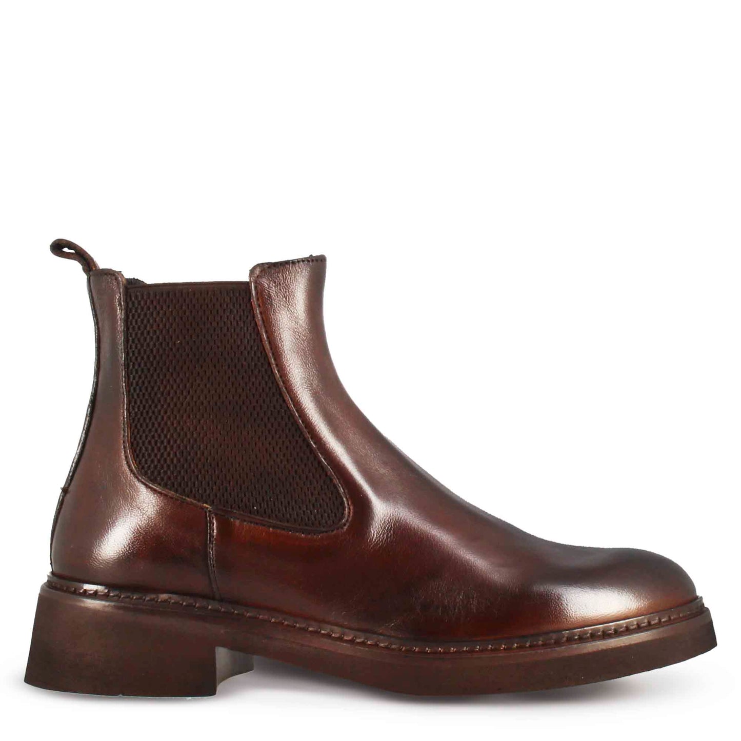 Women's Chelsea Boot in Genuine Leather with Elastic