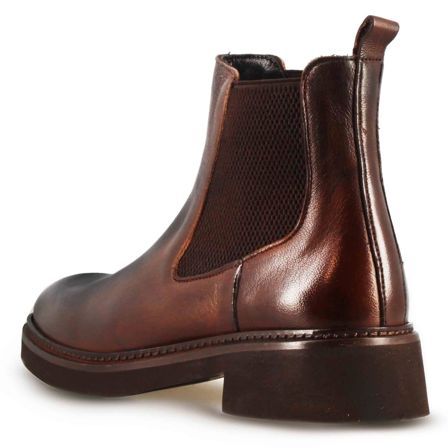 Women's Chelsea Boot in Genuine Leather with Elastic