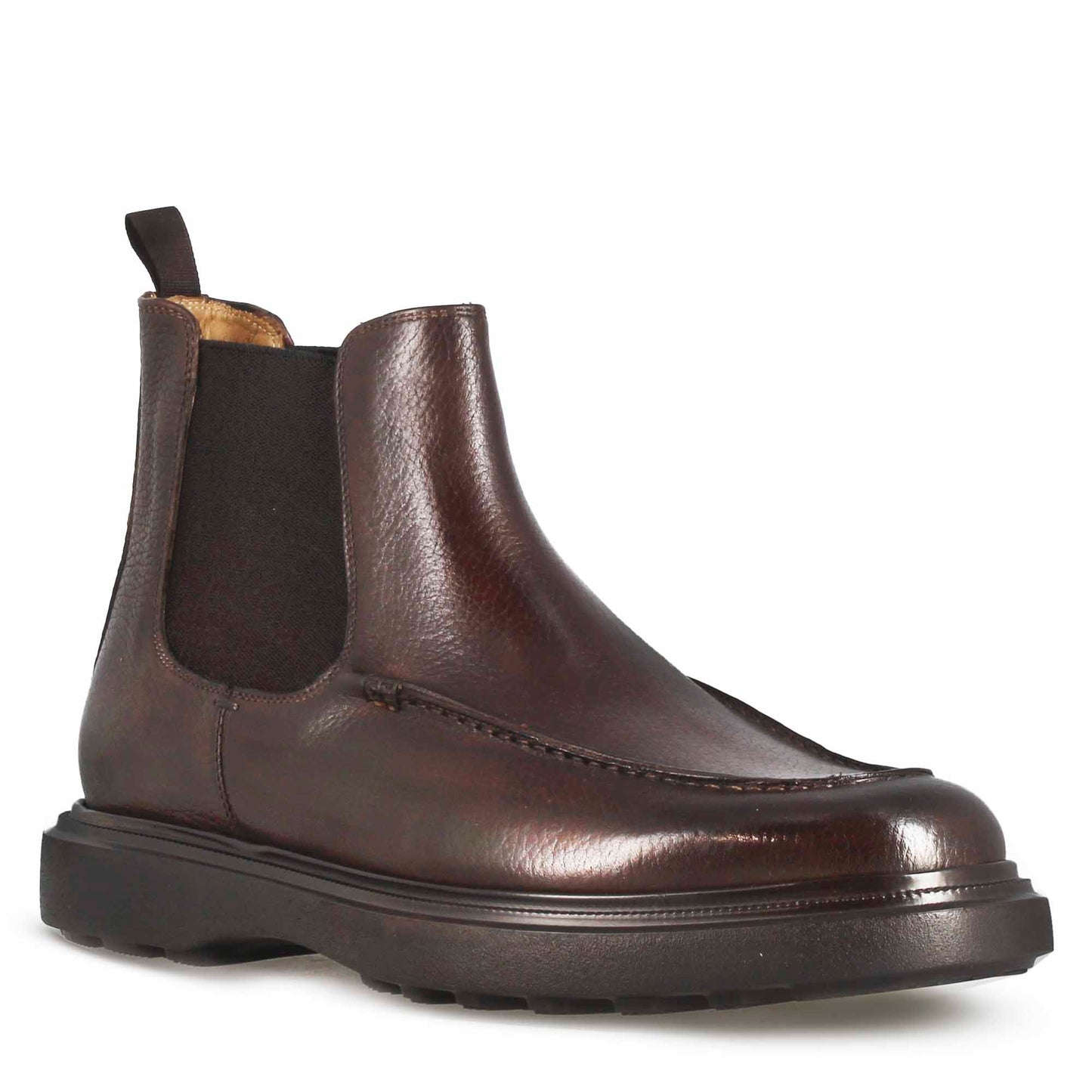 Men's Chelsea Boot in Hammered Leather and Vibram Rubber Sole