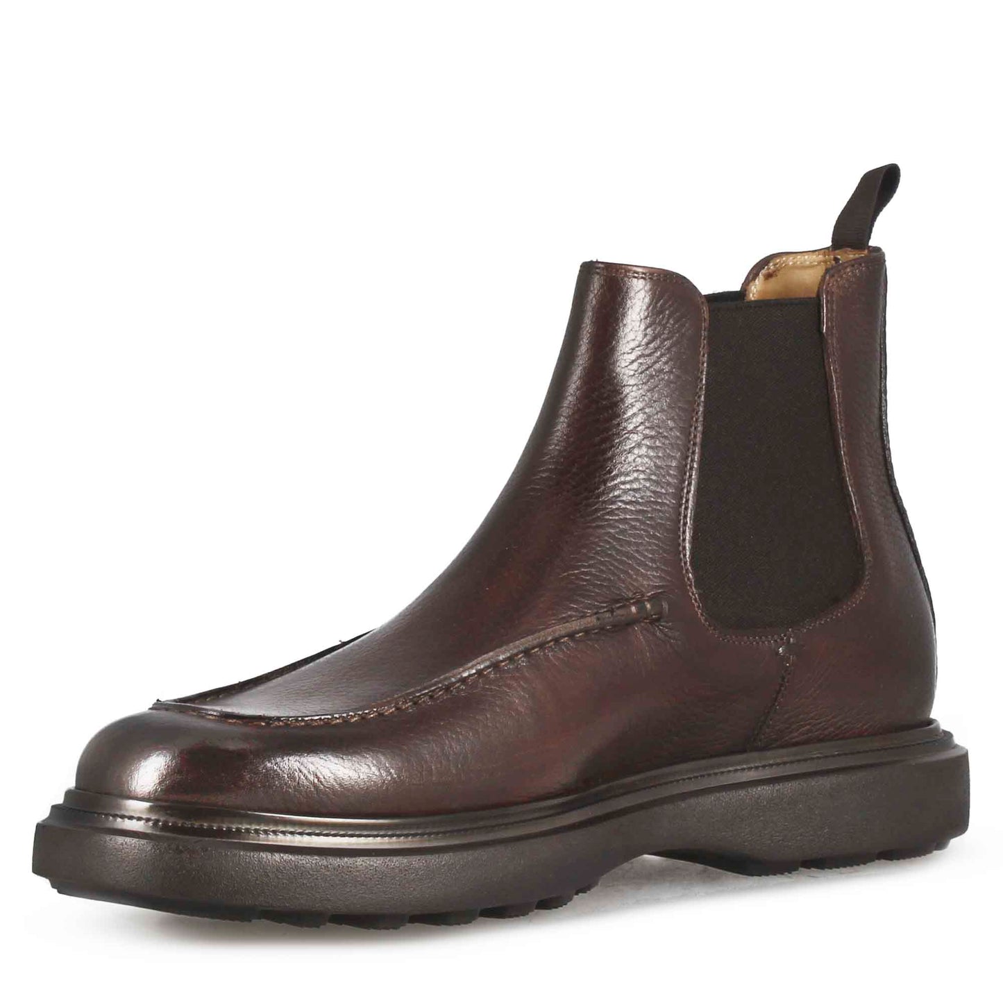 Men's Chelsea Boot in Hammered Leather and Vibram Rubber Sole