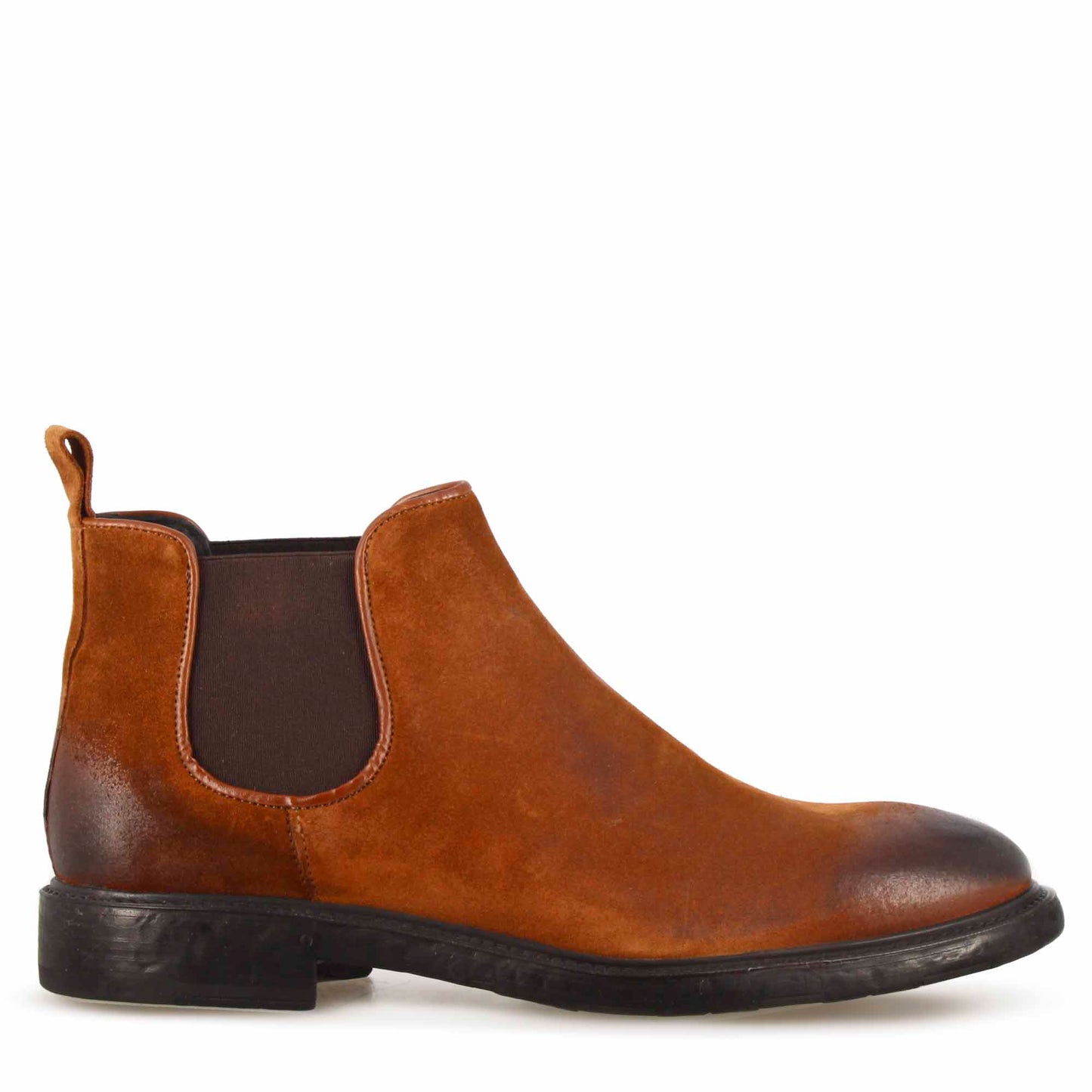 Men's Chelsea Boot in Genuine Suede Light Brown Vintage Effect