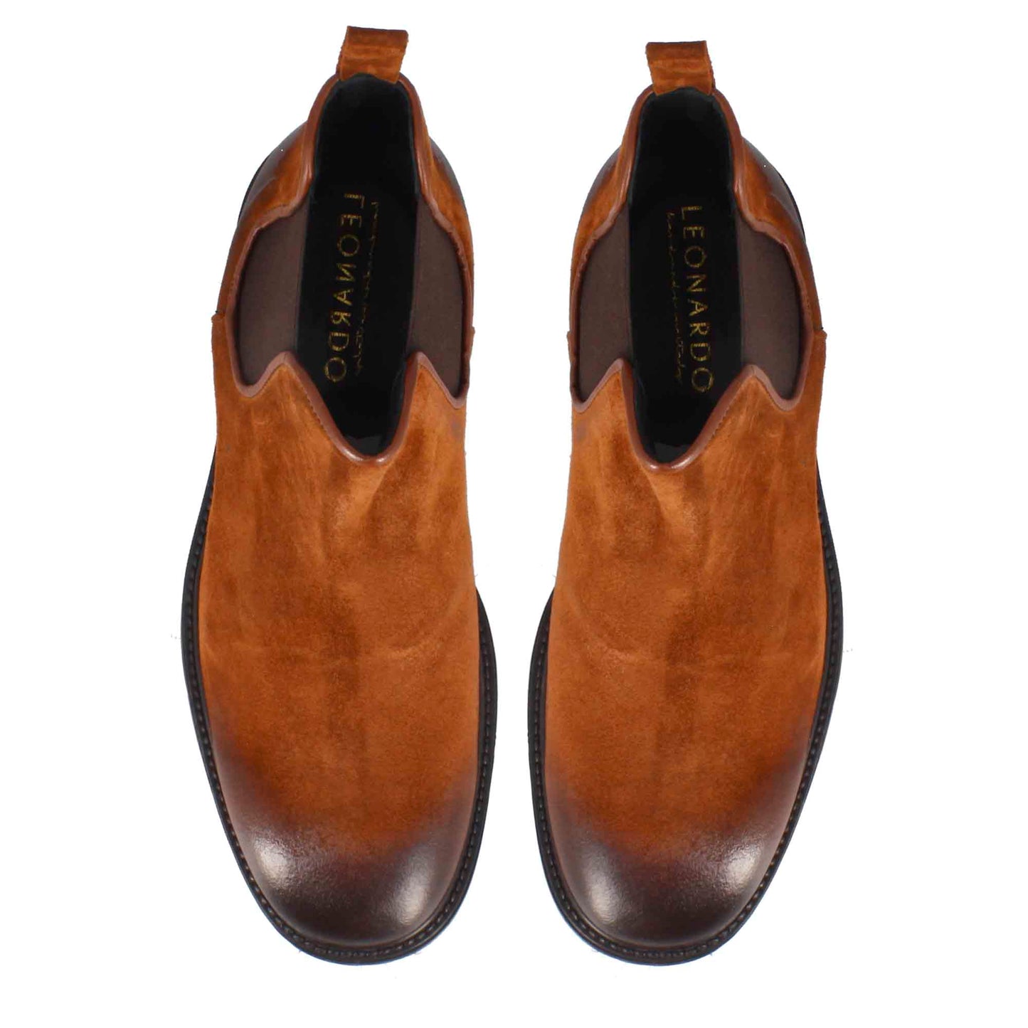 Men's Chelsea Boot in Genuine Suede Light Brown Vintage Effect
