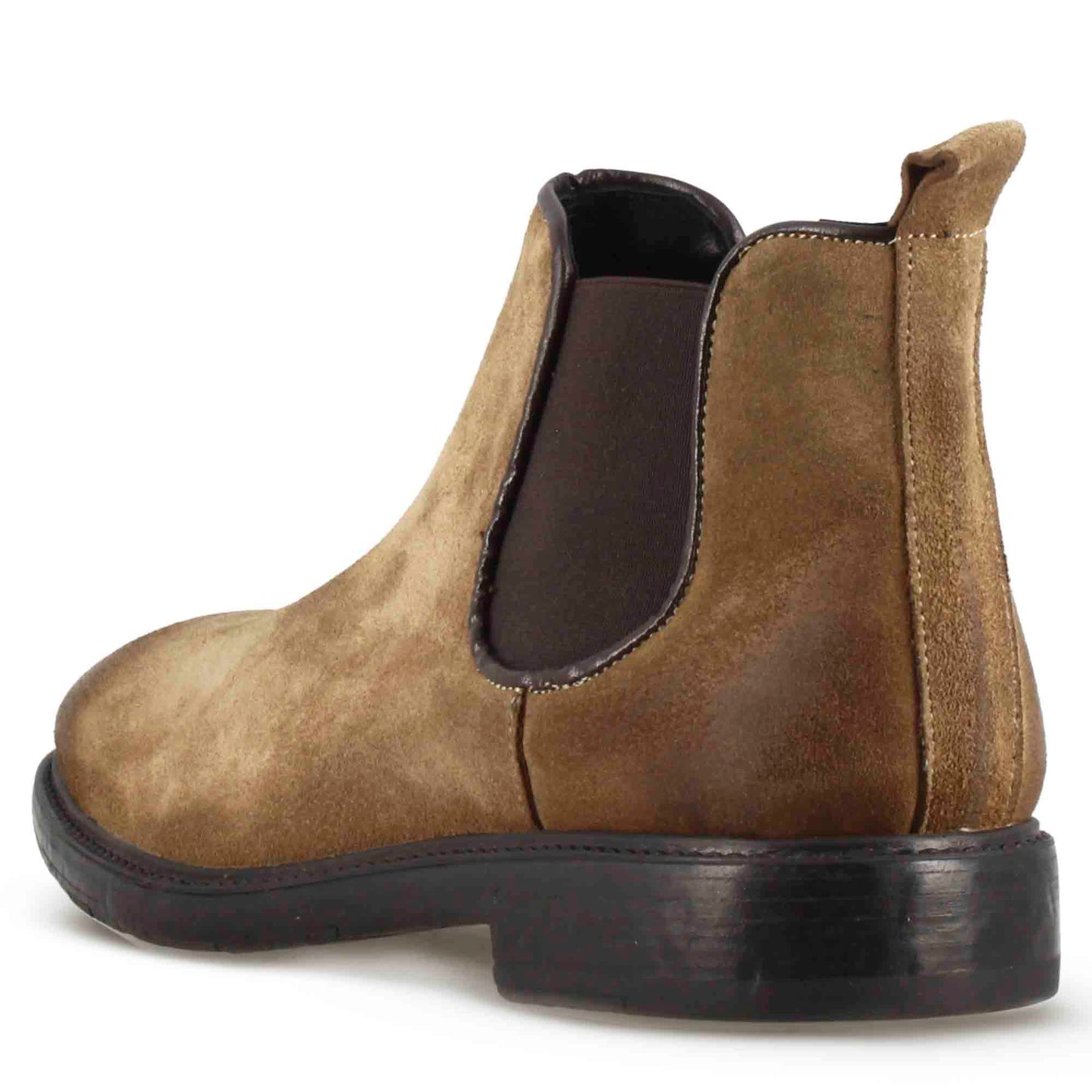 Men's Chelsea Boot in Genuine Suede Light Brown Vintage Effect