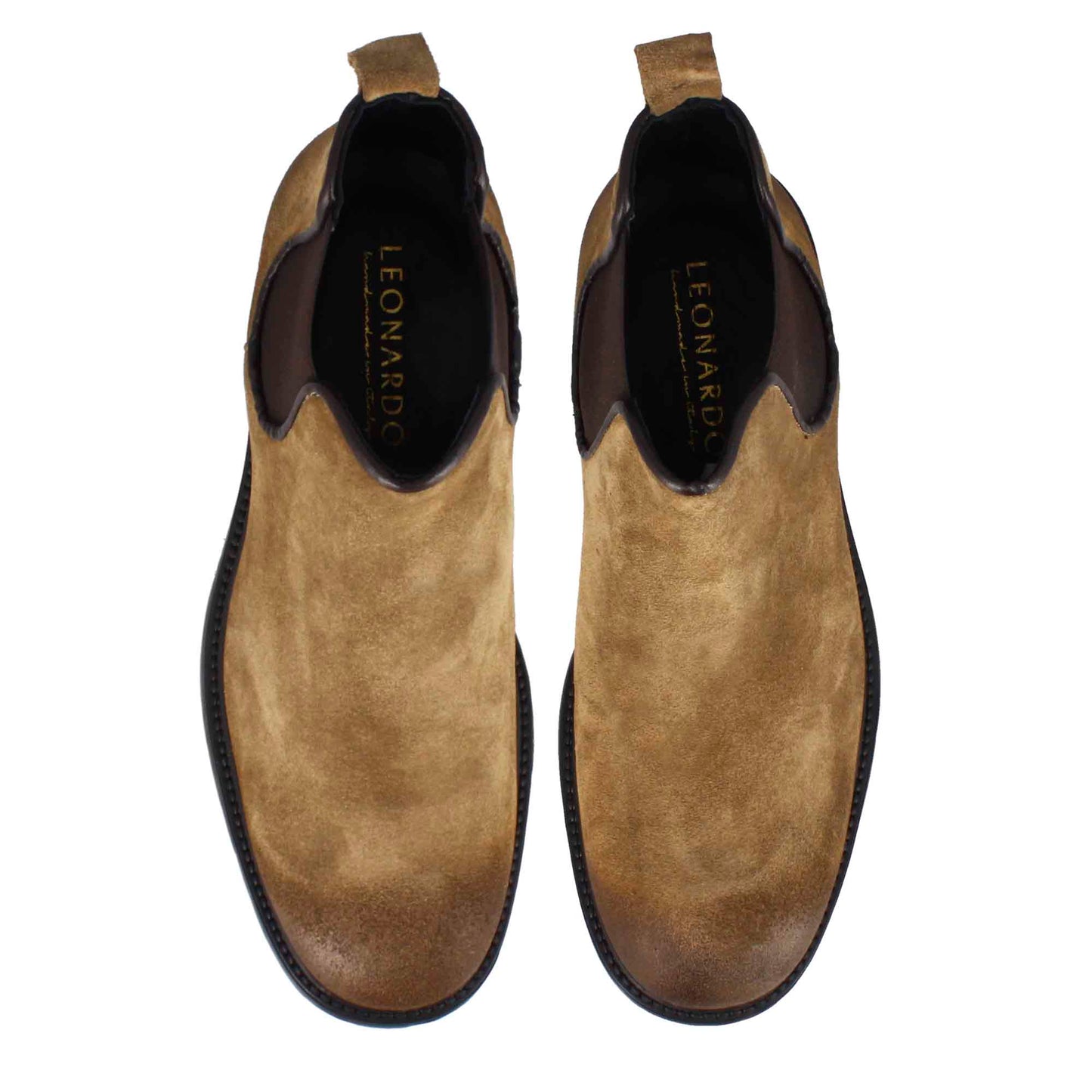 Men's Chelsea Boot in Genuine Suede Light Brown Vintage Effect