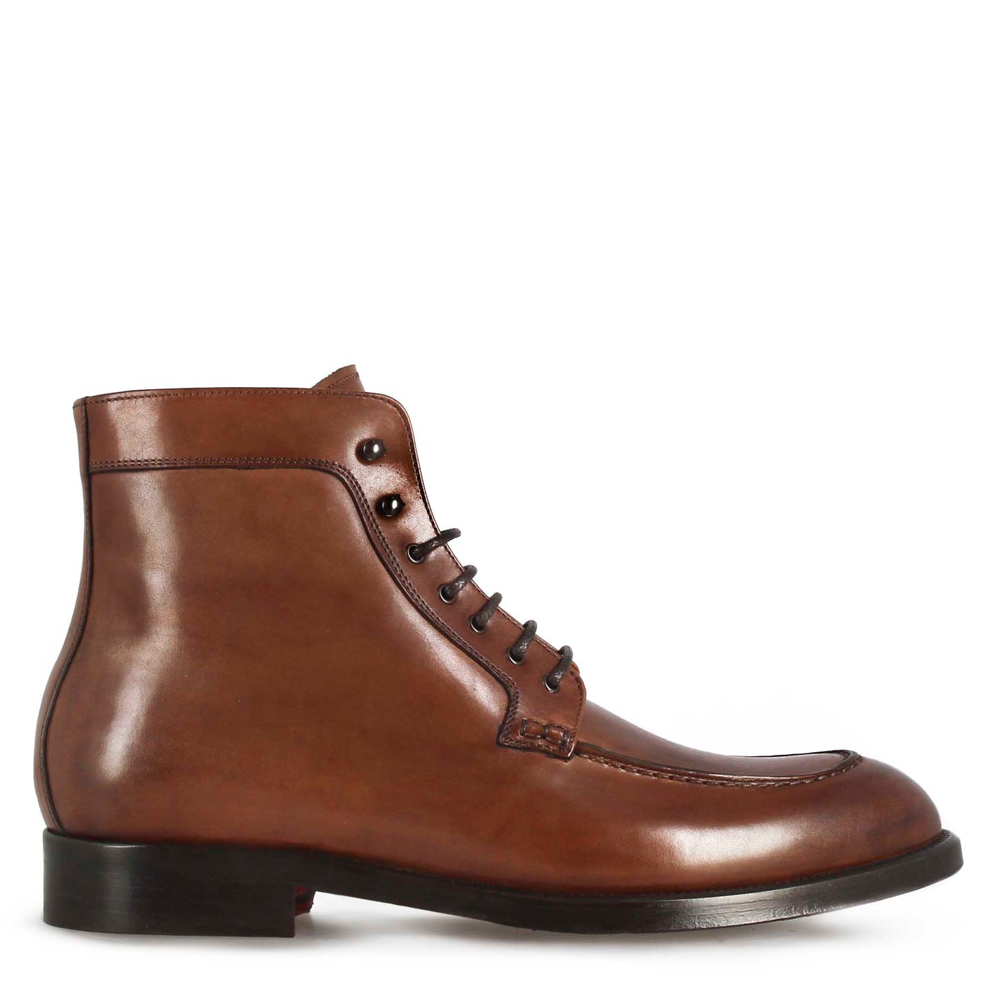Men's Smooth Leather Lace Up Ankle Boot