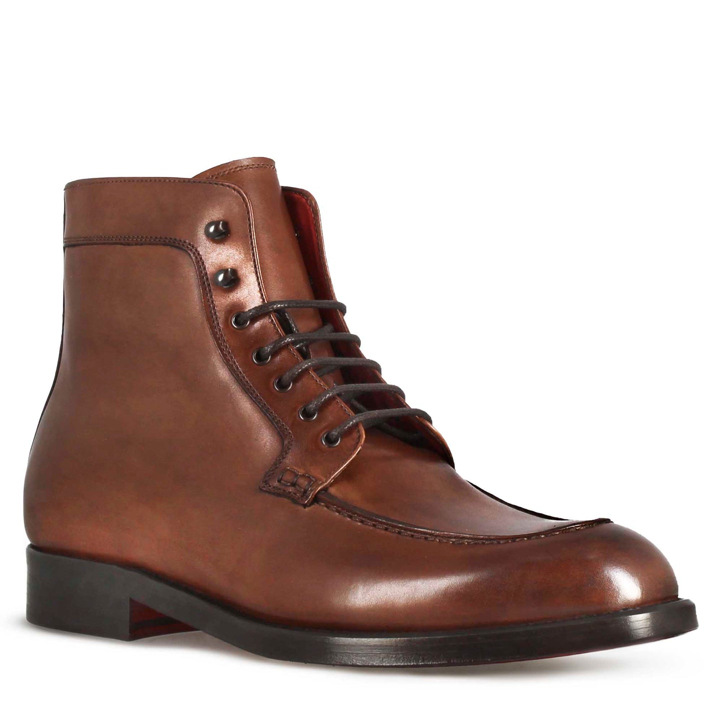 Men's Smooth Leather Lace Up Ankle Boot