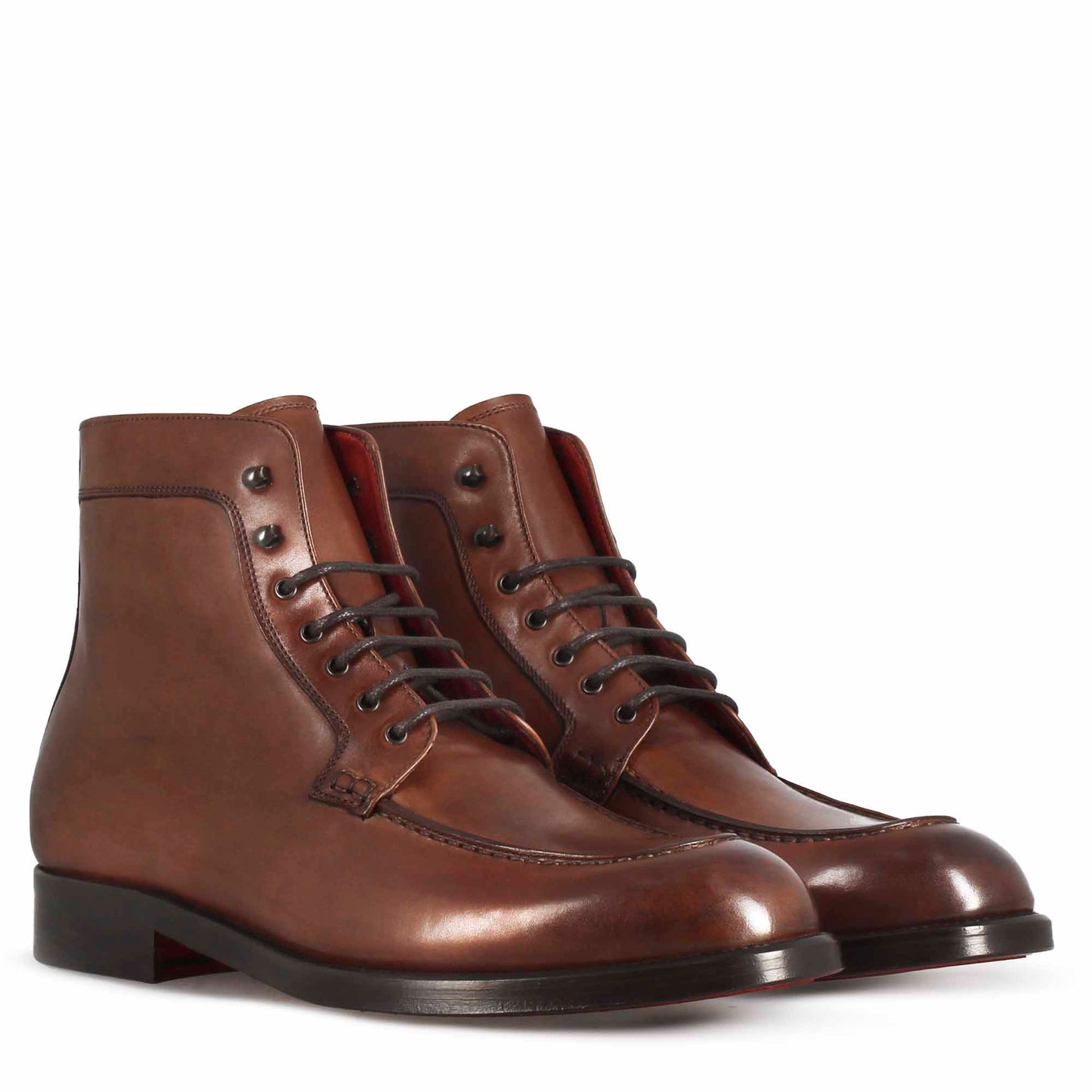 Men's Smooth Leather Lace Up Ankle Boot