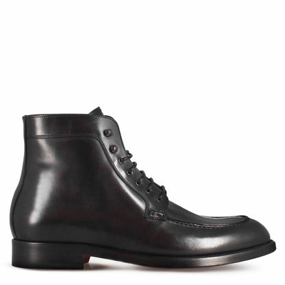 Men's Smooth Leather Lace Up Ankle Boot