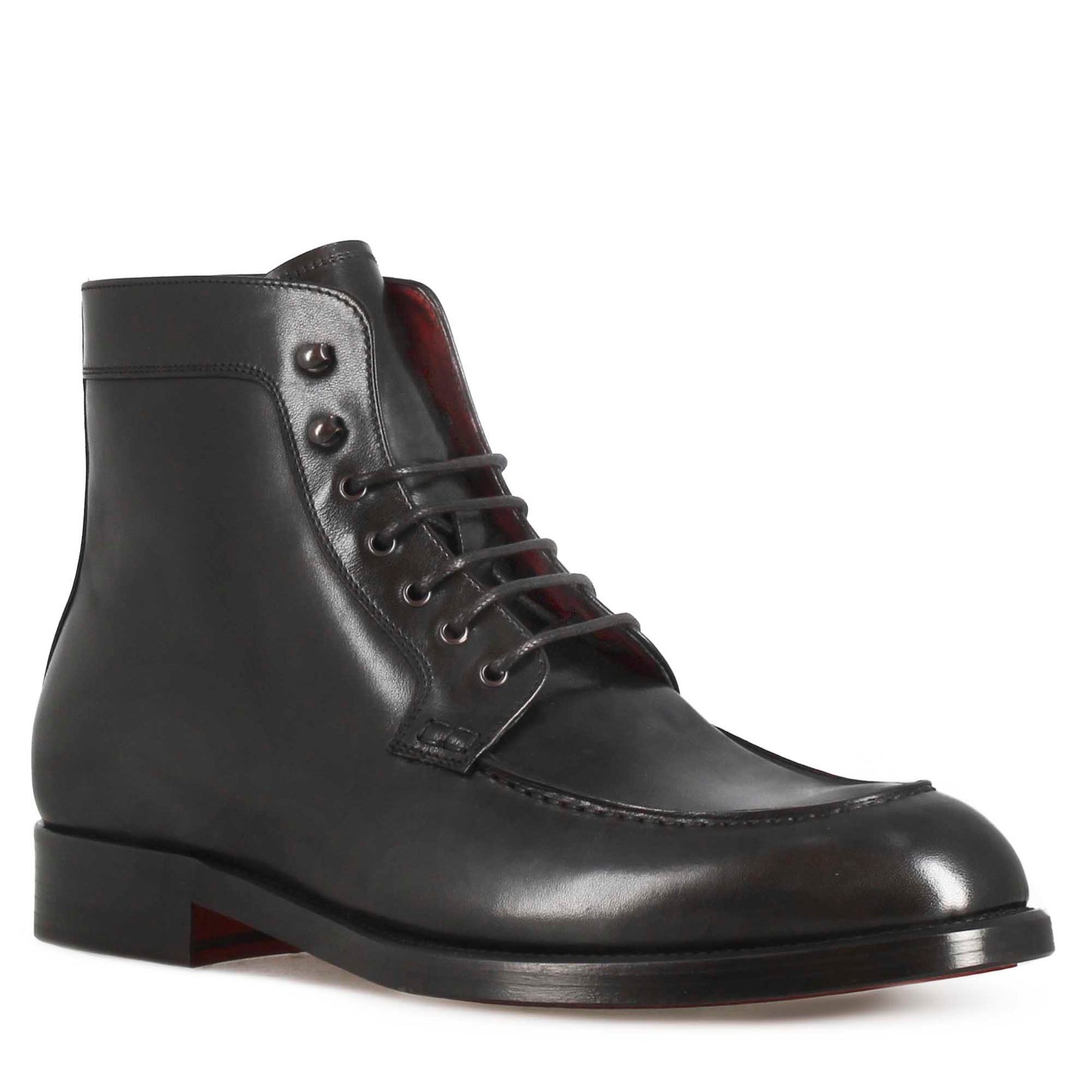 Men's Smooth Leather Lace Up Ankle Boot