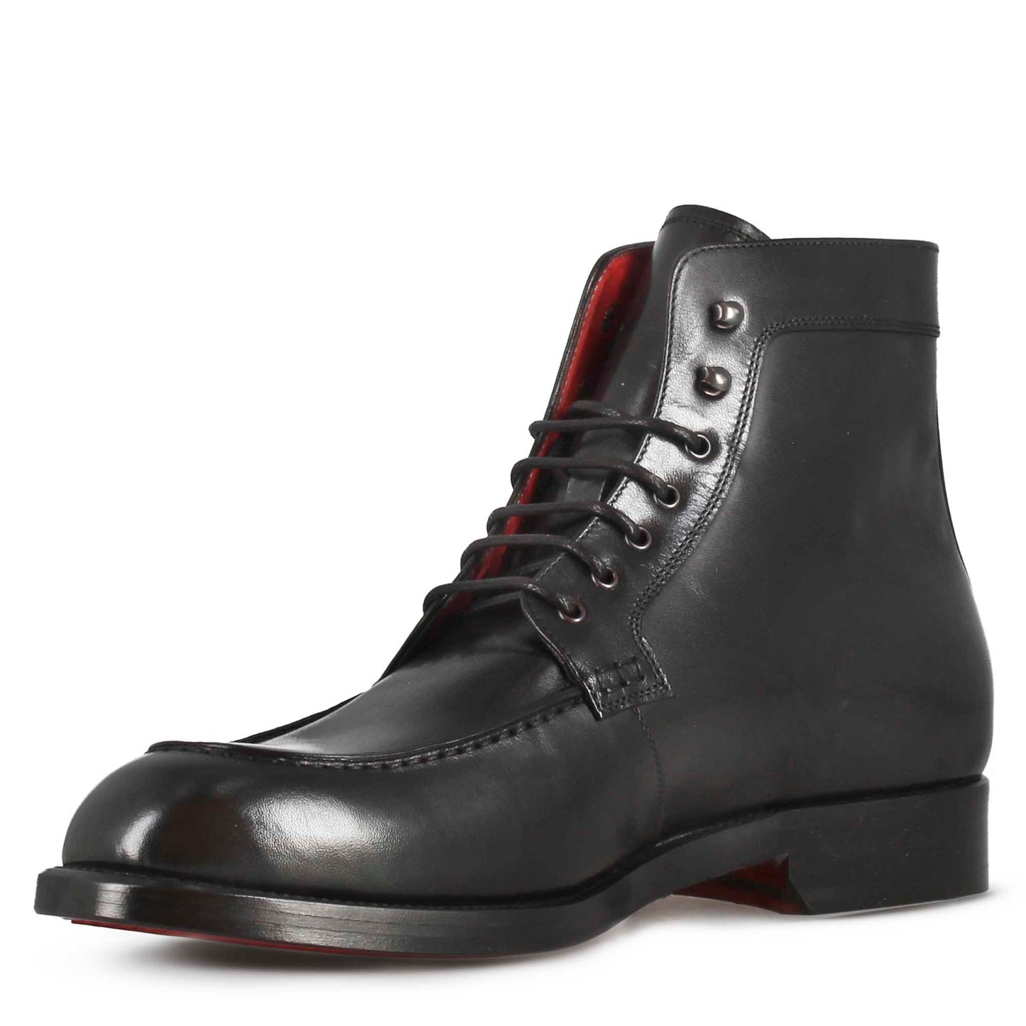 Men's Smooth Leather Lace Up Ankle Boot