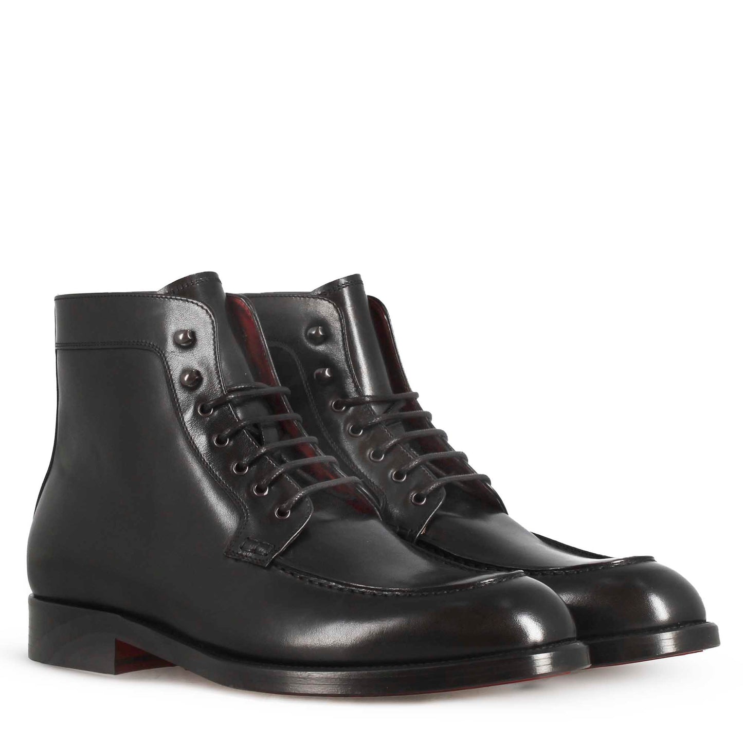 Men's Smooth Leather Lace Up Ankle Boot