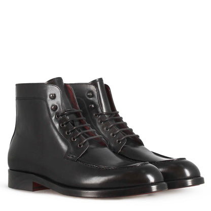 Men's Smooth Leather Lace Up Ankle Boot