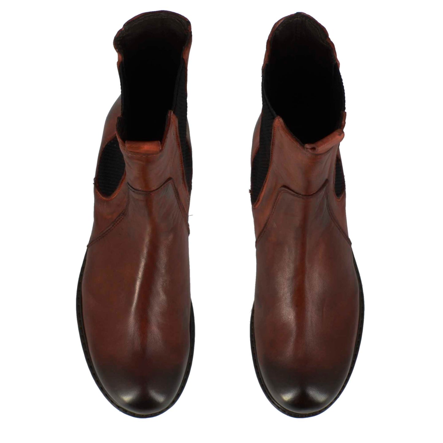 Women's leather ankle boot with back stitching detail