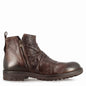 Men's ankle boot with dark brown leather curl