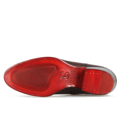 Stivaletto sopra alla caviglia stile texano da donna in pelle