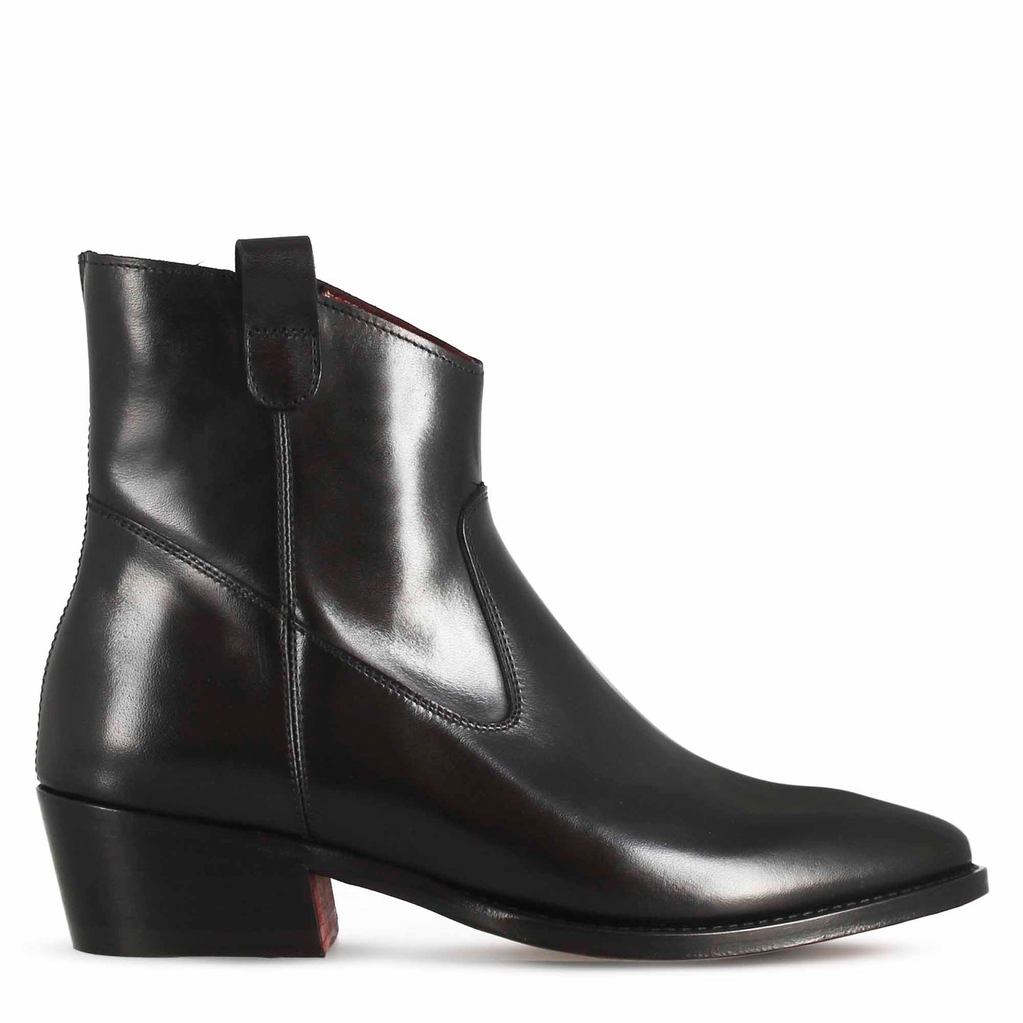 Stivaletto sopra alla caviglia stile texano da donna in pelle