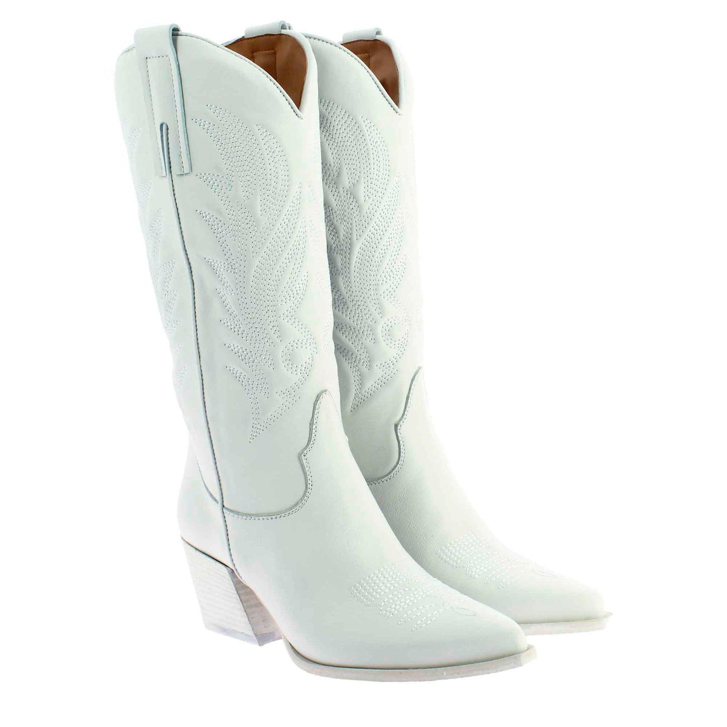 Women's Texan leather boot with embroidery